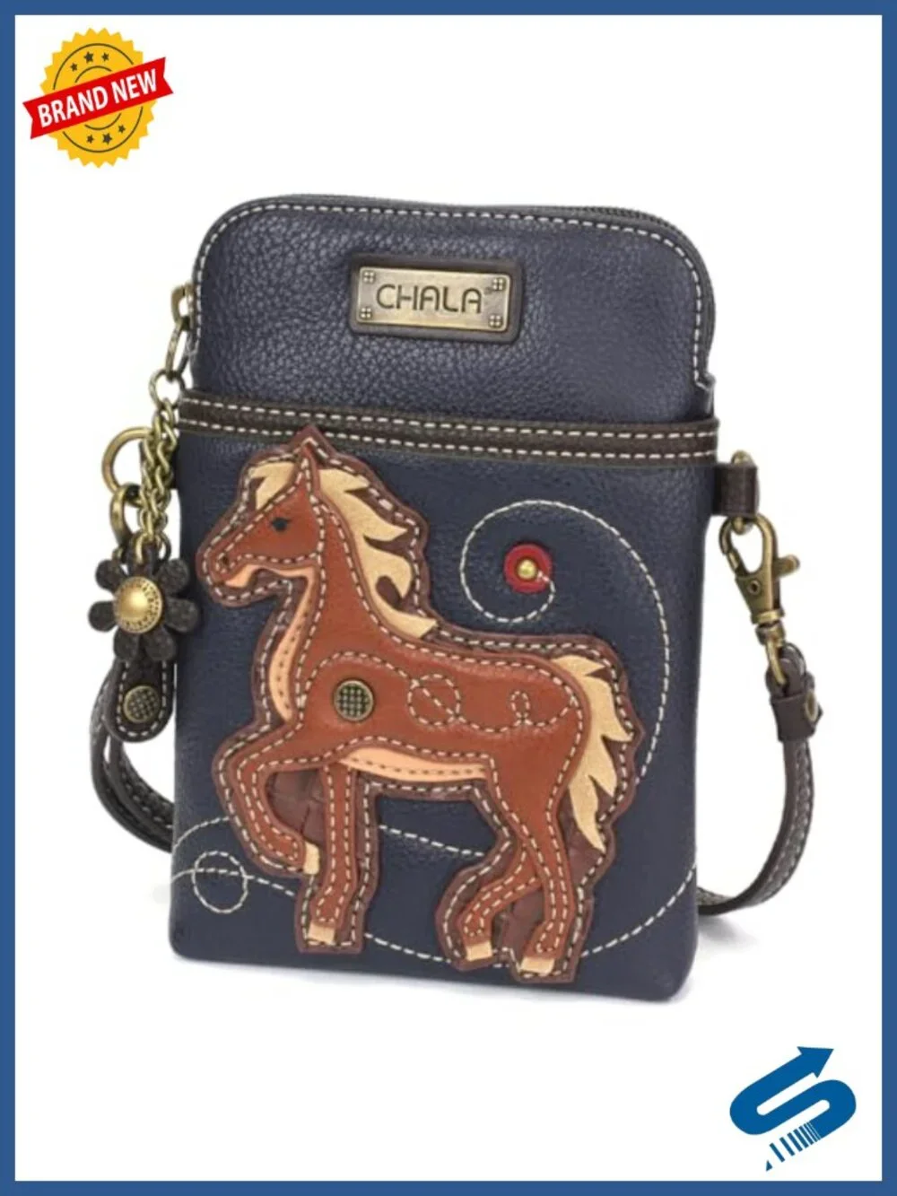 PU Leather/Canvas Cell Phone Crossbody Purse with Adjustable Strap